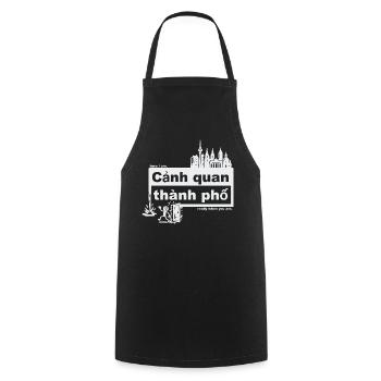 Paysage urbain - Vietnamien - prêt quand vous voulez - Tablier de cuisine - noir - Devant - AI Model Male 185 dark (185cm)