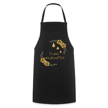 Merry Christmas - Cooking Apron - black - Front - AI Model Male 185 dark (185cm)