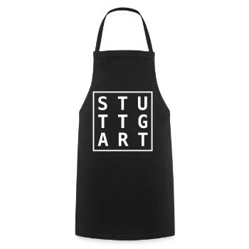 T-shirt souvenir de Stuttgart, produits dérivés élégants de la ville - Tablier de cuisine - noir - Devant - AI Model Male 185 dark (185cm)