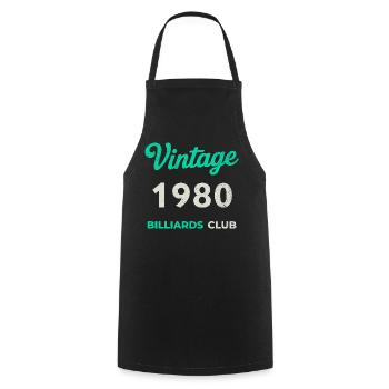 Vintage 1980 – Billiards Club Retro Birth Year - Cooking Apron - black - Front - AI Model Male 185 dark (185cm)