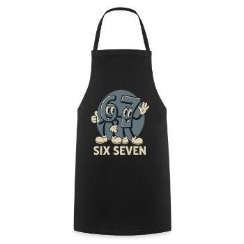 67 Six Seven 6-7 Funny Gift Cute - Cooking Apron - black - Front - AI Model Male 185 dark (185cm)