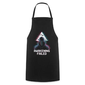 Éveil raté – Silhouette néon glitchée - Tablier de cuisine - noir - Devant - AI Model Male 185 dark (185cm)