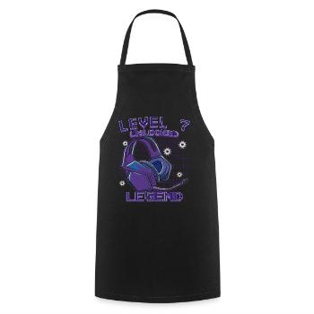 Level Unlocked Headphones Neon - Cooking Apron - black - Front - AI Model Male 185 dark (185cm)