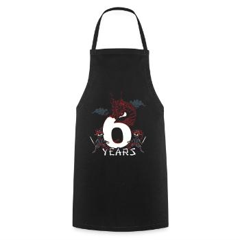 Six Years Dragon Ninja Anniversary - Cooking Apron - black - Front - AI Model Male 185 dark (185cm)