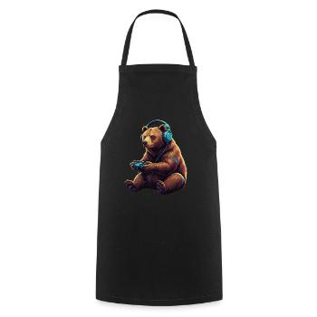 Jeux vidéo d’ours Jeux vidéo d’animaux Ours drôles - Tablier de cuisine - noir - Devant - AI Model Male 185 dark (185cm)