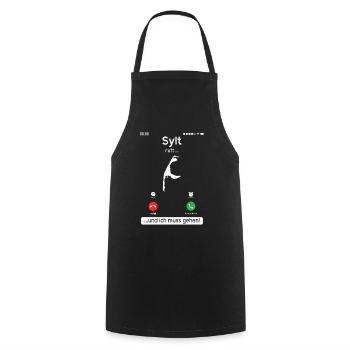 SYLT APPELLE ET JE DOIS Y ALLER Sylt Drôle - Tablier de cuisine - noir - Devant - AI Model Male 185 dark (185cm)