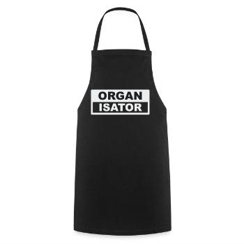 Organisator Typo-Kontrast - Kochschürze - Schwarz - Vorne - AI Model Male 185 dark (185cm)