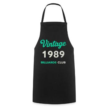 Vintage 1989 – Billiards Club Retro Year of Birth - Cooking Apron - black - Front - AI Model Male 185 dark (185cm)