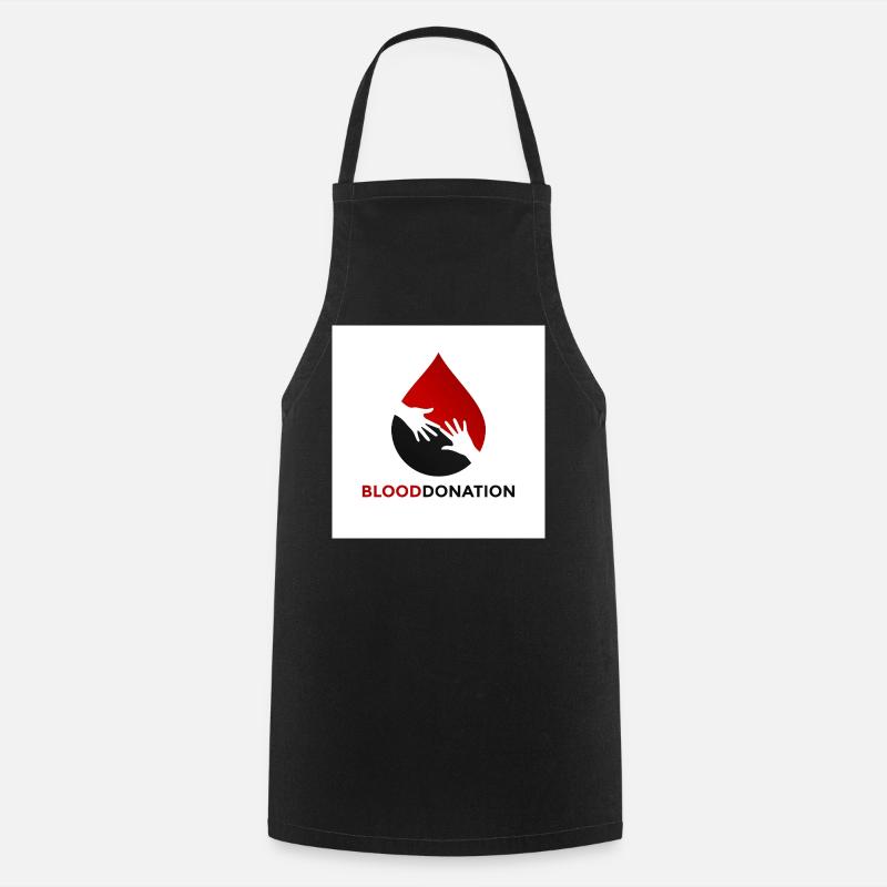 Blood Donation Hands Emblem - Cooking Apron - black