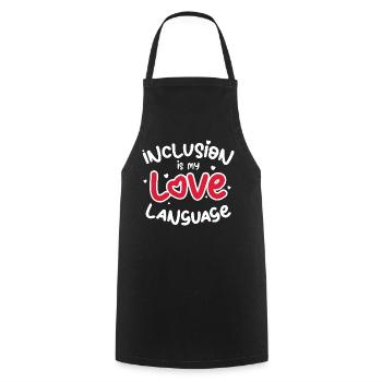 Inclusion Love Heart Social Advocacy Graphic - Kochschürze - Schwarz - Vorne - AI Model Male 185 dark (185cm)