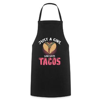 Juste une fille qui adore les tacos - Tablier de cuisine - noir - Devant - AI Model Male 185 dark (185cm)
