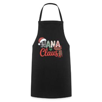 Nana Claus Christmas  - Cooking Apron - black - Front - AI Model Male 185 dark (185cm)