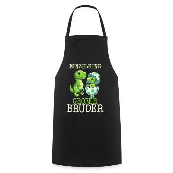 Motif de frère et de sœur dinosaure dinosaure Big Brother - Tablier de cuisine - noir - Devant - AI Model Male 185 dark (185cm)