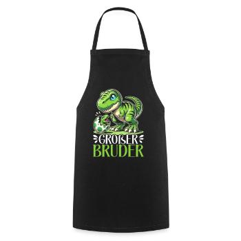 Motif de frère et de sœur dinosaure dinosaure Big Brother - Tablier de cuisine - noir - Devant - AI Model Male 185 dark (185cm)