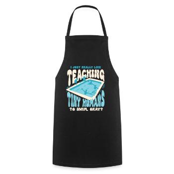 Swimming Instructor Teaching Tiny Humans To Swim - Cooking Apron - black - Front - AI Model Male 185 dark (185cm)