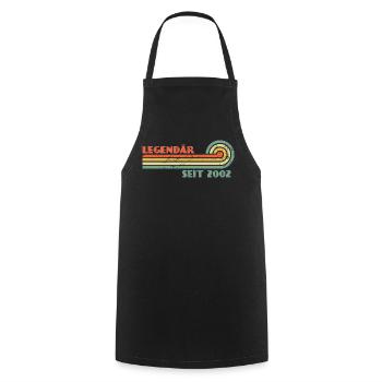Legendär seit 2002 Retro Regenbogen - Kochschürze - Schwarz - Vorne - AI Model Male 185 dark (185cm)