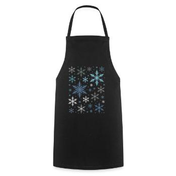 Snowflakes Winter Christmas - Cooking Apron - black - Front - AI Model Male 185 dark (185cm)
