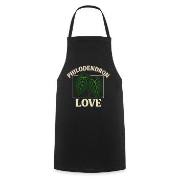 Philodendron Love - Cooking Apron - black - Front - AI Model Male 185 dark (185cm)