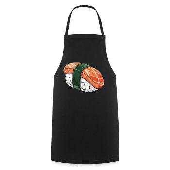 Nigiri Sushi mit Grüner Band - Kochschürze - Schwarz - Vorne - AI Model Male 185 dark (185cm)