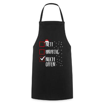 Santa Claus Christmas Time Naughty Christmas - Cooking Apron - black - Front - AI Model Male 185 dark (185cm)
