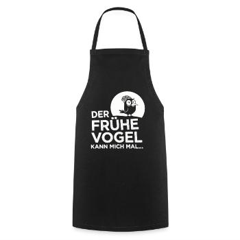 Le lève-tôt me fait ! - Tablier de cuisine - noir - Devant - AI Model Male 185 dark (185cm)