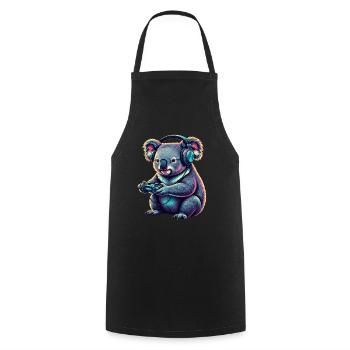 Koala Gaming Jeux vidéo d’animaux Koala Koala drôle - Tablier de cuisine - noir - Devant - AI Model Male 185 dark (185cm)