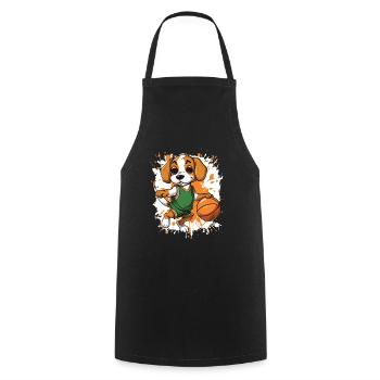 Basketball Dog Spritz Splash - Cooking Apron - black - Front - AI Model Male 185 dark (185cm)