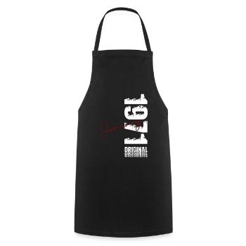 55e anniversaire Original janvier Né en 1971 - Tablier de cuisine - noir - Devant - AI Model Male 185 dark (185cm)