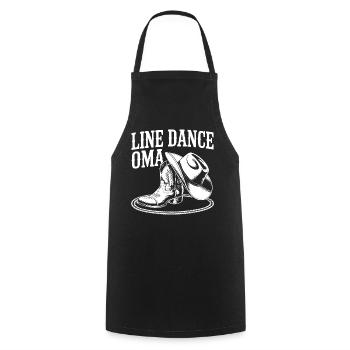 Line Dance Granny Motif - Cooking Apron - black - Front - AI Model Male 185 dark (185cm)