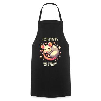 Quête principale : Démonter les préjugés | Rat domestique - Tablier de cuisine - noir - Devant - AI Model Male 185 dark (185cm)