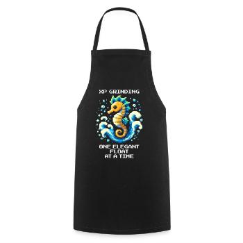 XP-Grind: float elegantly | Seahorse - Cooking Apron - black - Front - AI Model Male 185 dark (185cm)