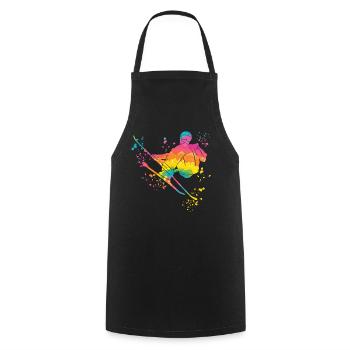 Alpine skiing Winter sports Nordic skiing - Cooking Apron - black - Front - AI Model Male 185 dark (185cm)