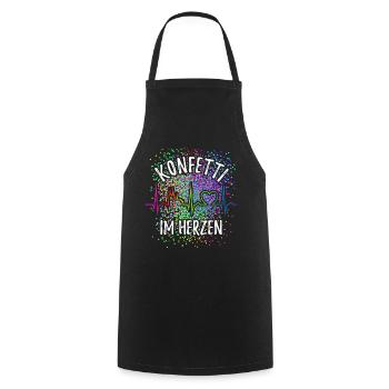 Confetti in the Heart - Carnival in the Blood - Cologne - Cooking Apron - black - Front - AI Model Male 185 dark (185cm)
