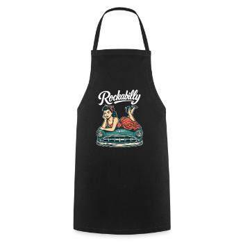 Rockabilly Vintage Car Pin Up Retro Gift - Cooking Apron - black - Front - AI Model Male 185 dark (185cm)