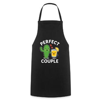 Perfect Couple Cactus and Lemon Juice Fun Art - Kochschürze - Schwarz - Vorne - AI Model Male 185 dark (185cm)