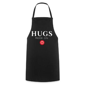 HUGS Modo On Red Button - Cooking Apron - black - Front - AI Model Male 185 dark (185cm)