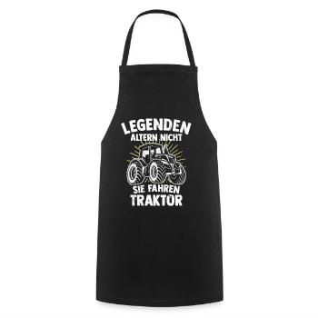 Legends drive a farmer's tractor - Cooking Apron - black - Front - AI Model Male 185 dark (185cm)