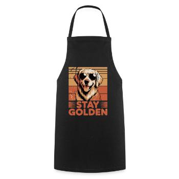 Golden Labrador Retriever Stay Golden - Cooking Apron - black - Front - AI Model Male 185 dark (185cm)
