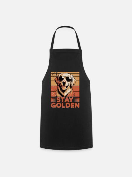 Golden Labrador Retriever bleibt golden - Kochschürze - Schwarz