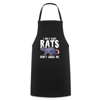 Cute Blue Rat Illustration Pet Rodent Graphic - Kochschürze - Schwarz - Vorne - AI Model Male 185 dark (185cm)