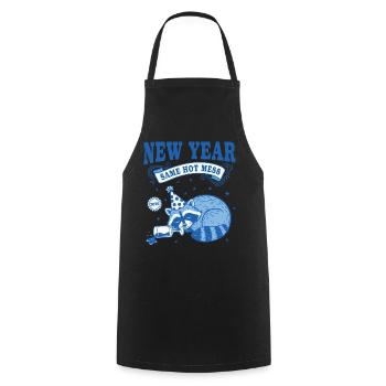 New Year Same Hot Mess 2026 Party Design - Cooking Apron - black - Front - AI Model Male 185 dark (185cm)