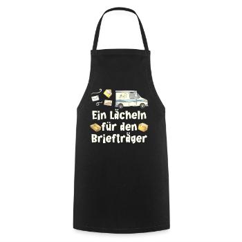PARCEL DELIVERER A SMILE FOR THE POSTMAN - Cooking Apron - black - Front - AI Model Male 185 dark (185cm)