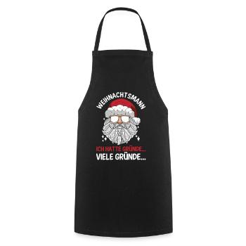 Santa Claus Christmas Time Naughty Christmas - Cooking Apron - black - Front - AI Model Male 185 dark (185cm)