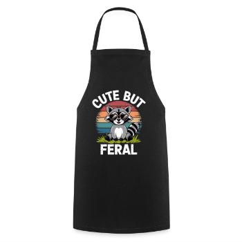 Raccoon with rainbow glasses - Cooking Apron - black - Front - AI Model Male 185 dark (185cm)