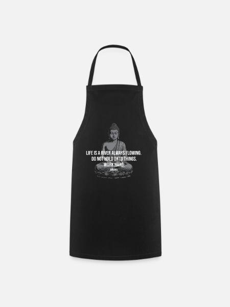 Fluss-Buddha-Zitat-Tee - Kochschürze - Schwarz