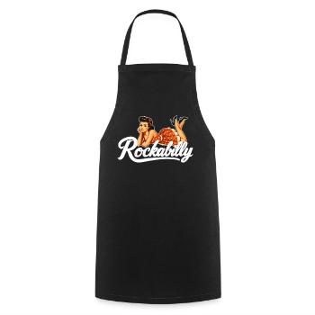 Rockabilly Vintage Car Pin Up Girl Gift - Cooking Apron - black - Front - AI Model Male 185 dark (185cm)