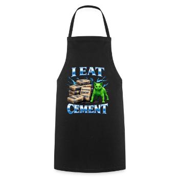 I Eat Cement I Eat Cement Cat - Cooking Apron - black - Front - AI Model Male 185 dark (185cm)