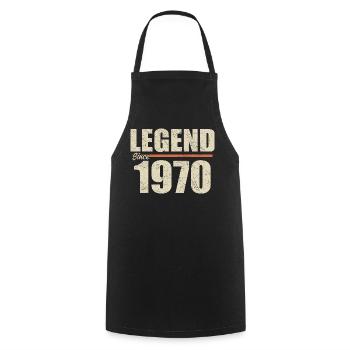 Geburtstag 1970 | Legende seit 1970 - Kochschürze - Schwarz - Vorne - AI Model Male 185 dark (185cm)