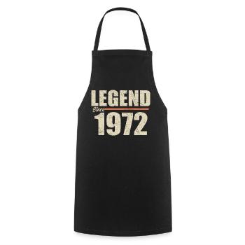 Anniversaire 1972 | Légende depuis 1972 - Tablier de cuisine - noir - Devant - AI Model Male 185 dark (185cm)