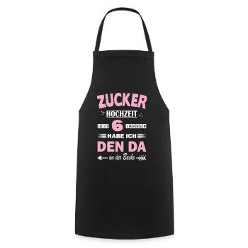 Mariage de sucre 6e anniversaire de mariage Épouse - Tablier de cuisine - noir - Devant - AI Model Male 185 dark (185cm)
